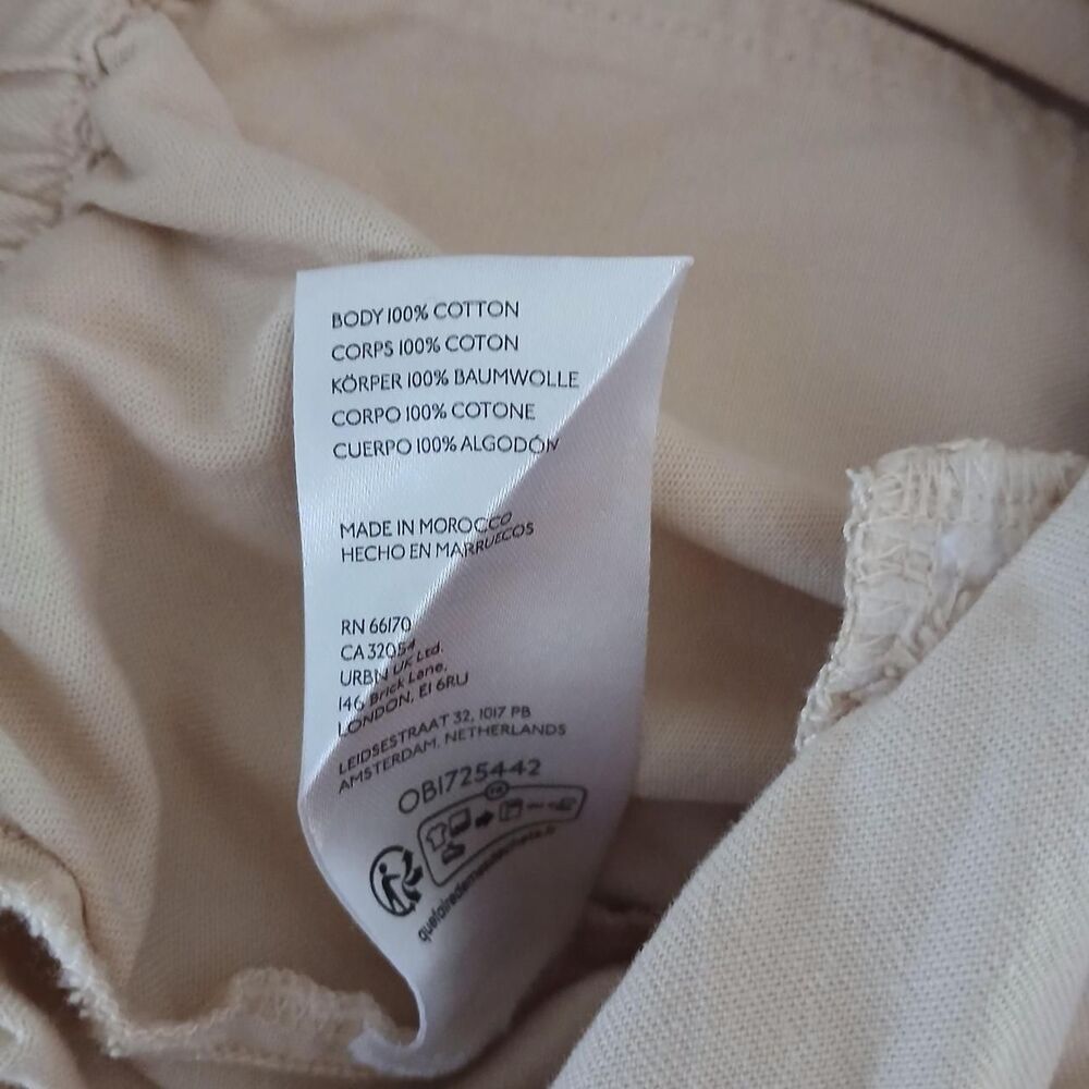 Anthropologie 100% Cotton Paperbag Crop Straight Leg Cargo Pants S Old Money - Picture 6 of 6